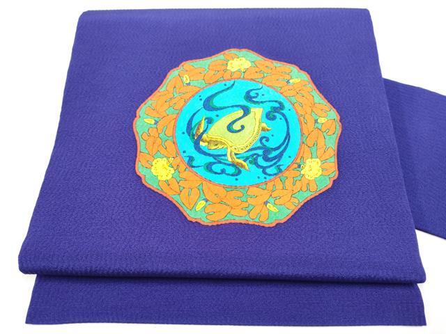 平和屋着物●九寸名古屋帯　亀　草花文　正絹　逸品　CABL9707hy