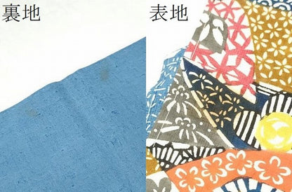 平和屋着物●九寸名古屋帯　紬地　型染め　草花文　正絹　逸品　CABL9709hy