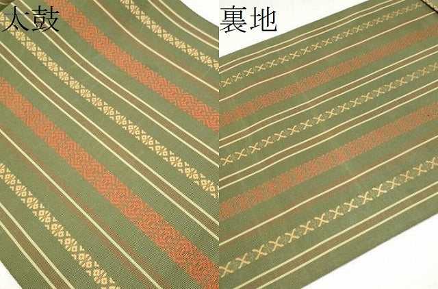 平和屋着物●本場筑前博多織　八寸名古屋帯　献上　正絹　逸品　CABL9713hy