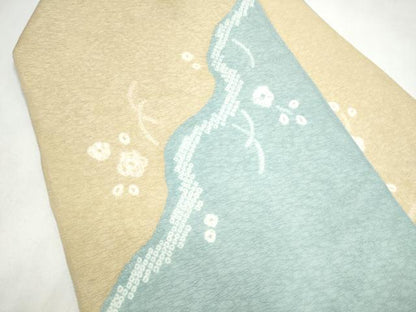 平和屋着物●九寸名古屋帯　絞り　枝花文　正絹　逸品　CABL9715hy