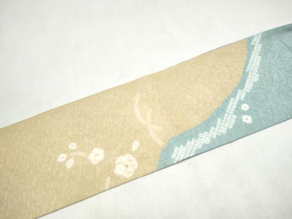 平和屋着物●九寸名古屋帯　絞り　枝花文　正絹　逸品　CABL9715hy