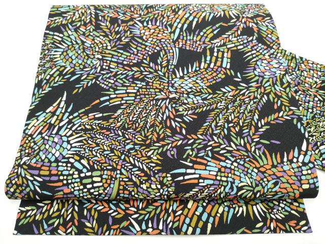 平和屋着物●全通柄　九寸名古屋帯　鳳凰文　黒地　正絹　逸品　CABL9718hy