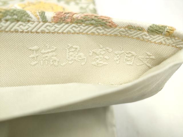 平和屋着物●六通柄袋帯　唐織　瑞鳥宝相文　金糸　正絹　逸品　CABL9728hy