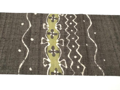 平和屋着物●ファッションデザイナー 花井幸子　太鼓柄帯　紬地　舞花文　正絹　逸品　CABL9737hy