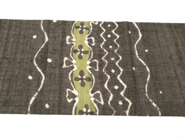 平和屋着物●ファッションデザイナー 花井幸子　太鼓柄帯　紬地　舞花文　正絹　逸品　CABL9737hy