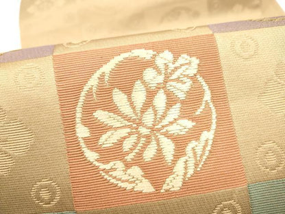 平和屋着物●ファッションデザイナー 花井幸子　六通柄袋帯　幸彩名物裂　正絹　逸品　CABL9748hy