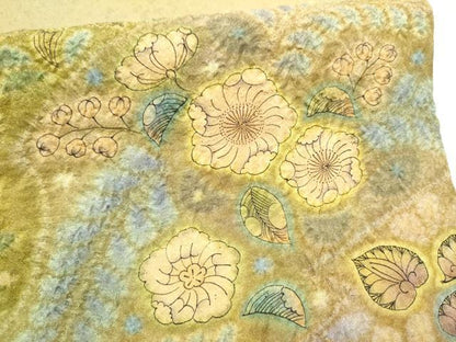 平和屋着物●太鼓柄袋帯 作家物 辻が花 金通し地 正絹 逸品 CABL9750hy
