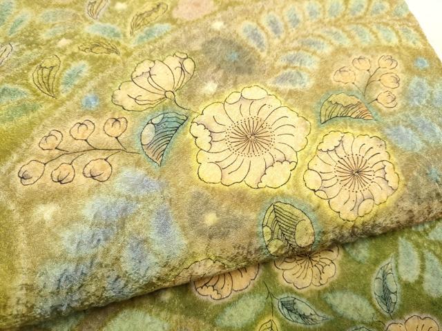 平和屋着物●太鼓柄袋帯 作家物 辻が花 金通し地 正絹 逸品 CABL9750hy