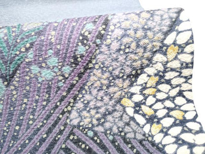 平和屋着物●十日町　名門　滝泰謹製　中国三大刺繍　相良刺繍　太鼓柄袋帯　おぼろ染め　襲絞り　草花文　銀通し地　正絹　逸品　CABL9755hy