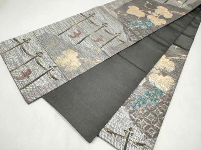 平和屋着物●六通柄袋帯　蔦の葉文　金銀糸　正絹　逸品　CABL9766hy