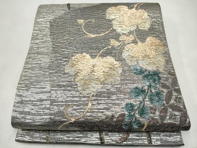 平和屋着物●六通柄袋帯　蔦の葉文　金銀糸　正絹　逸品　CABL9766hy