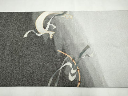 平和屋着物●爪搔き本綴れ　太鼓柄袋帯　風神雷神　金銀糸　正絹　逸品　CABL9773hy