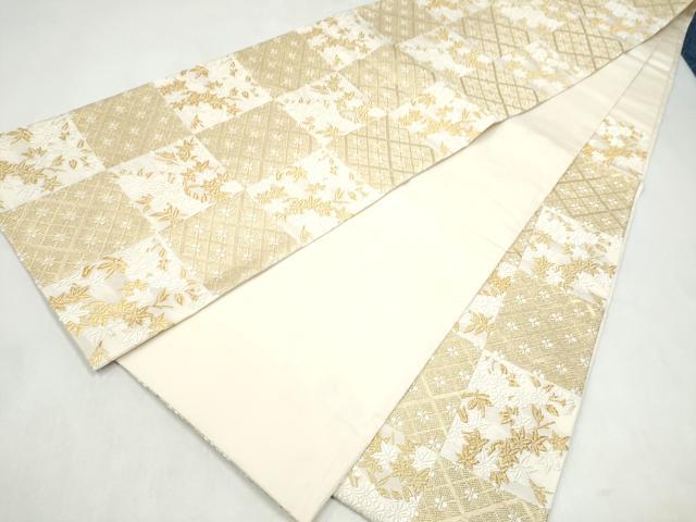 平和屋着物●山口美術織物　皇室　伊勢神宮御用　西陣織　六通柄袋帯　唐織　花菱雪錦文　金糸　正絹　逸品　CABL9780hy
