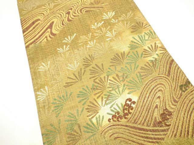 平和屋着物●六通柄袋帯　陶眩　金糸　正絹　逸品　CABL9789hy