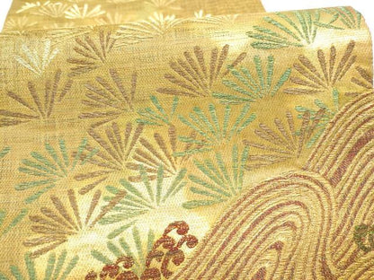 平和屋着物●六通柄袋帯　陶眩　金糸　正絹　逸品　CABL9789hy