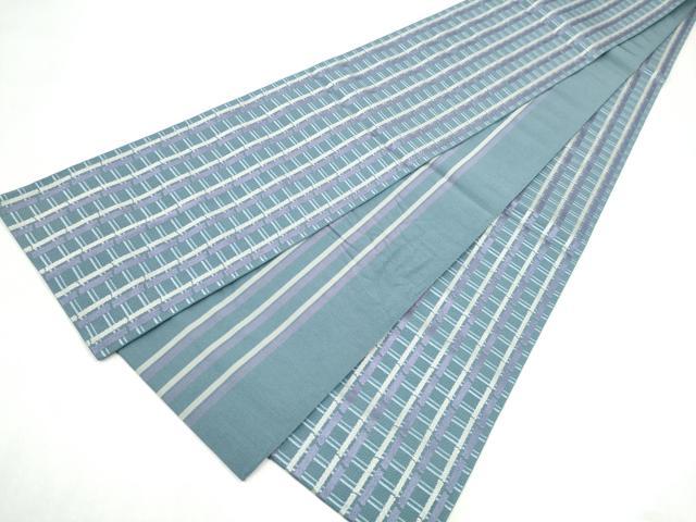平和屋着物●本場筑前博多織　半幅帯　間道　正絹　逸品　CABL9804hy