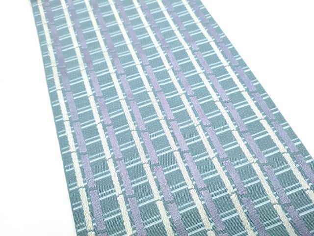 平和屋着物●本場筑前博多織　半幅帯　間道　正絹　逸品　CABL9804hy