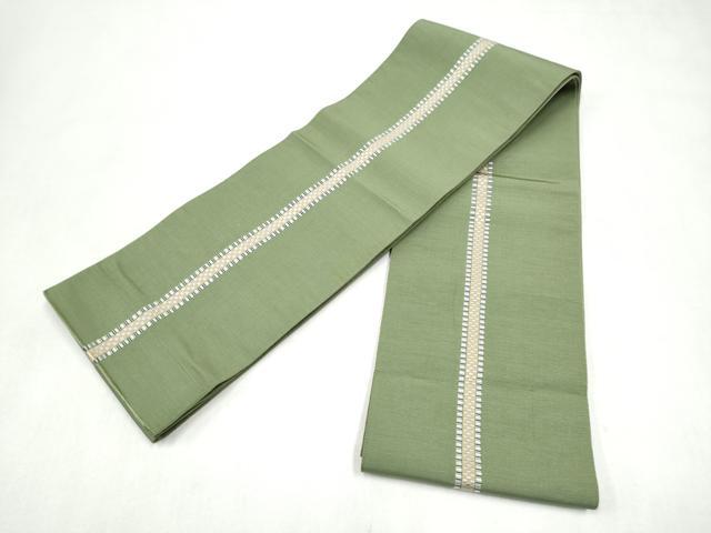 平和屋着物●本場筑前博多織　両面　半幅帯　間道　正絹　逸品　CABL9815hy