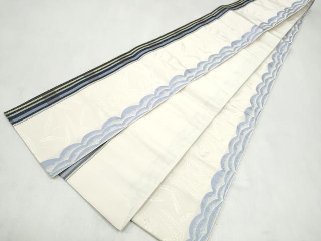 平和屋着物●本場筑前博多織　半幅帯　枝葉文　正絹　逸品　CABL9827hy