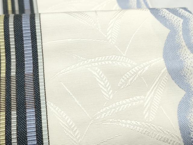 平和屋着物●本場筑前博多織　半幅帯　枝葉文　正絹　逸品　CABL9827hy