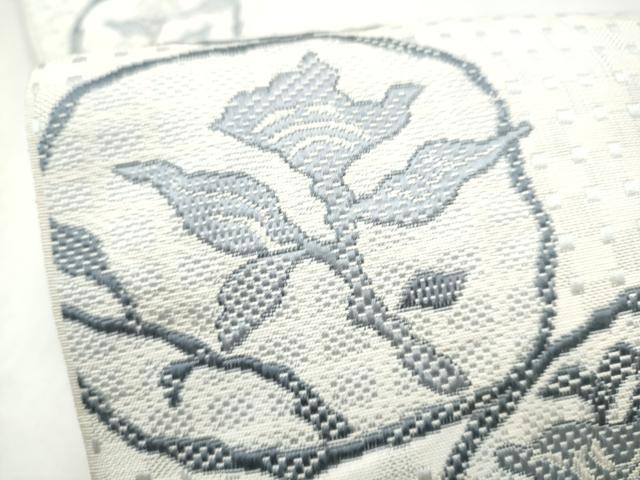 平和屋着物●本場筑前博多織　半幅帯　枝花文　正絹　逸品　CABL9842hy