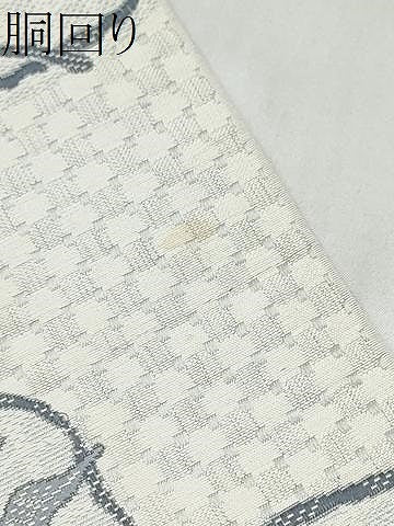 平和屋着物●本場筑前博多織　半幅帯　枝花文　正絹　逸品　CABL9842hy