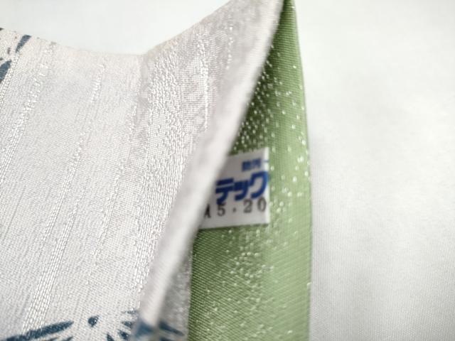 平和屋着物●両面　両方向　半幅帯　菊青海波　銀通し地　正絹　逸品　CABL9843hy