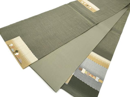 平和屋着物●太鼓柄袋帯　すくい織　枝葉文　正絹　逸品　CABL9876hy