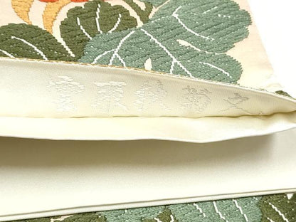平和屋着物●織紋意匠鈴木　六通柄袋帯　唐錦　雲取秋菊文　金糸　正絹　逸品　CABL9888hy