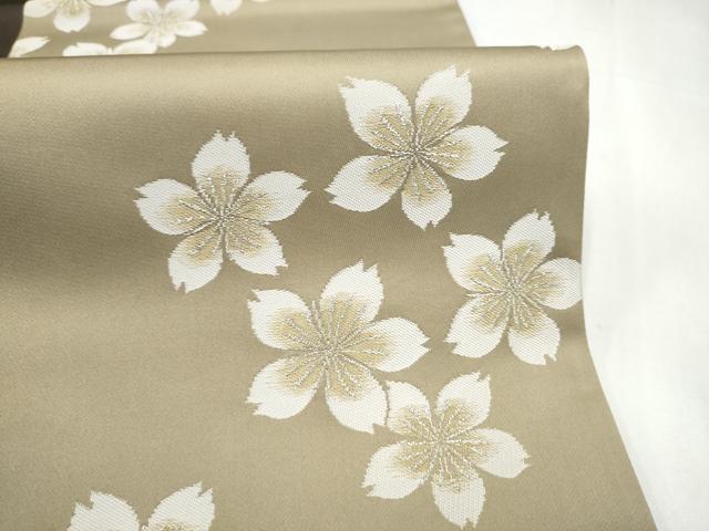平和屋着物●世界的人形師　辻村寿三郎　ジュサブロー　六通柄袋帯　舞桜文　銀糸　正絹　逸品　CABL9895hy