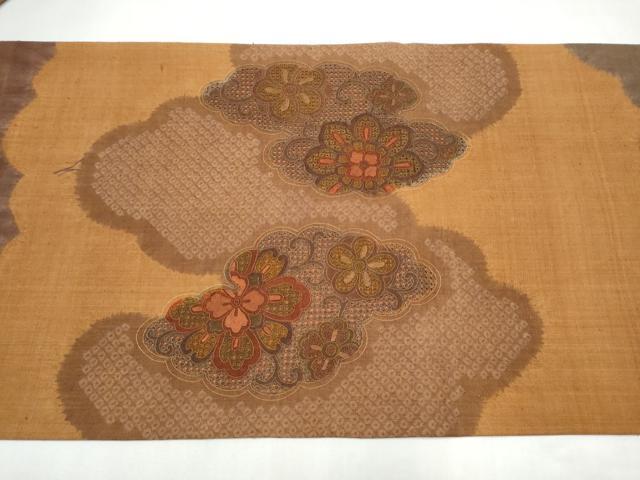 平和屋着物●中国三大刺繍　スワトウ相良刺繍　太鼓柄袋帯　紬地　花唐草文　正絹　逸品　CABL9896hy