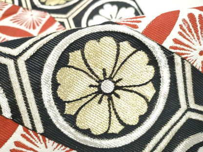 平和屋着物●西陣　廣部商事謹製　六通柄袋帯　吉祥花文　金銀糸　逸品　CABL9900hy