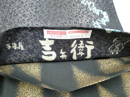 平和屋着物●手染屋　吉兵衛　両面　全通柄袋帯　抽象文様　金糸　正絹　逸品　CABL9908hy