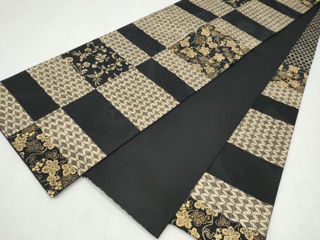 平和屋着物●善之助　着物ブランド　一期一会　六通柄袋帯　飛鶴花文　黒地　金通し地　正絹　逸品　CABL9913hy