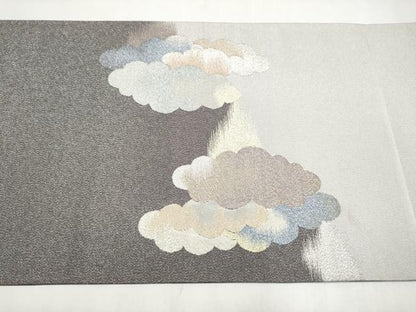平和屋着物●爪搔き本綴れ　太鼓柄袋帯　雲重ね文　金銀糸　正絹　逸品　CABL9914hy