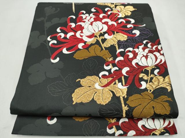 平和屋着物●六通柄袋帯　唐織　乱菊　金糸　正絹　逸品　CABL9915hy