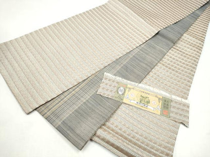 平和屋着物●両面　全通柄袋帯　本場大島紬　横段文　証紙付き　正絹　逸品　CABL9918hy