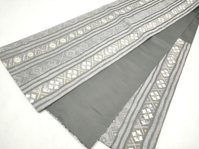 平和屋着物●六通柄袋帯　縞文様　正絹　逸品　CABL9919hy