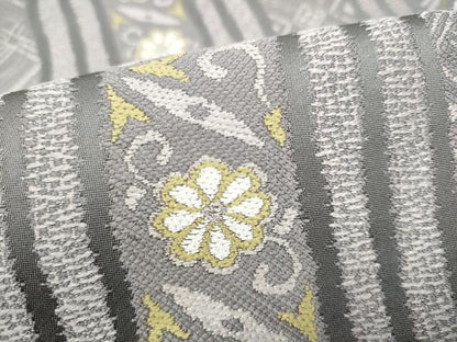 平和屋着物●六通柄袋帯　縞文様　正絹　逸品　CABL9919hy