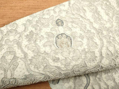 平和屋着物●中国三大刺繍　総相良刺繍　太鼓柄袋帯　紬地　切嵌　更紗花文　正絹　逸品　CABL9924hy