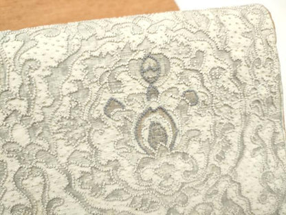 平和屋着物●中国三大刺繍　総相良刺繍　太鼓柄袋帯　紬地　切嵌　更紗花文　正絹　逸品　CABL9924hy