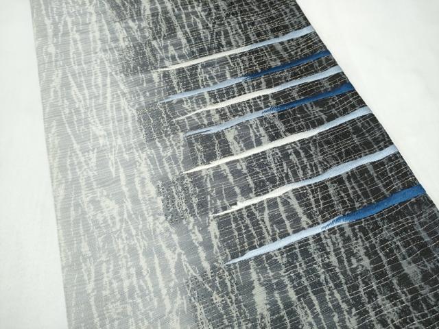 平和屋着物▽太鼓柄袋帯　スリーシーズン　春夏秋　霞文　刺繍　金銀糸　正絹　逸品　CABL9925hy