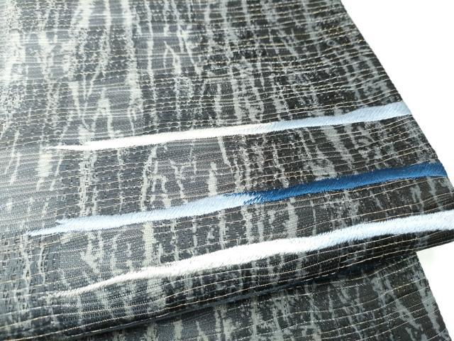 平和屋着物▽太鼓柄袋帯　スリーシーズン　春夏秋　霞文　刺繍　金銀糸　正絹　逸品　CABL9925hy