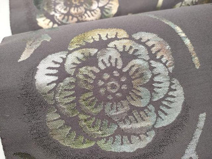 平和屋着物●六通柄袋帯　花唐草文　金糸　正絹　逸品　CABL9927hy