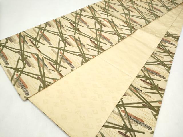 平和屋着物●京の名門・菱屋六右ェ門　六通柄袋帯　こぼれ松葉　金糸　正絹　逸品　CABL9941hy