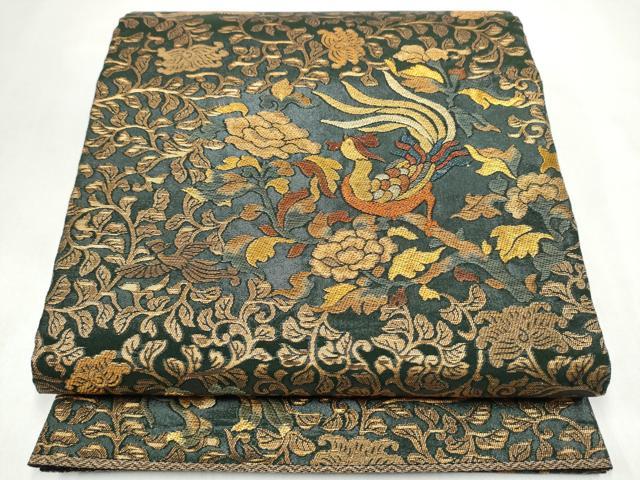 平和屋着物●紋屋井関　御寮織　六通柄袋帯　花鳥文　金糸　正絹　逸品　CABL9944hy