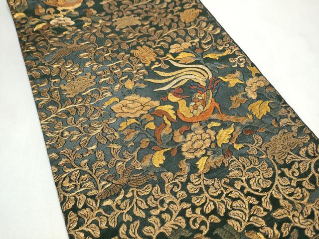 平和屋着物●紋屋井関　御寮織　六通柄袋帯　花鳥文　金糸　正絹　逸品　CABL9944hy