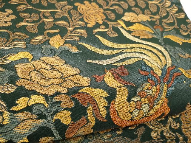 平和屋着物●紋屋井関　御寮織　六通柄袋帯　花鳥文　金糸　正絹　逸品　CABL9944hy