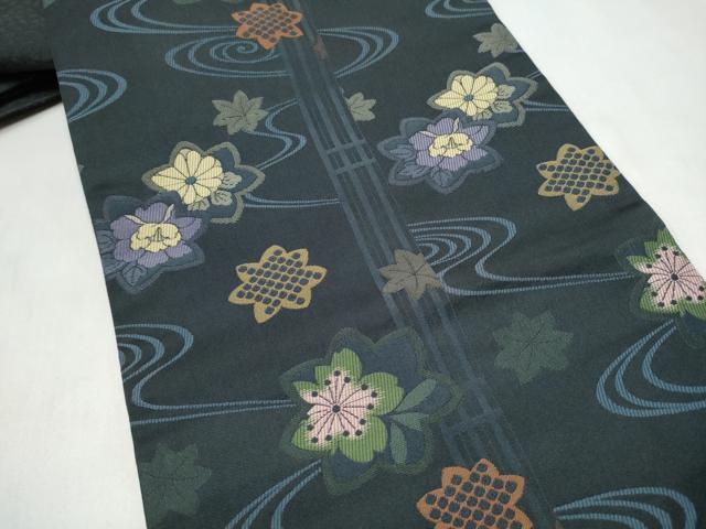 平和屋着物●全通柄　京袋帯　流水花文　CABL9956hy
