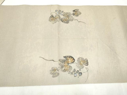 平和屋着物●八寸名古屋帯　手描き　鹿　葡萄蔦の葉文　金彩　CABL9973hy